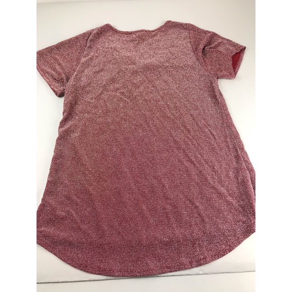 LuLaRoe Elegant Classic T Tee Shirt Red Silver - Picture 2 of 4